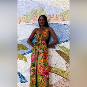 Farm Rio Toucan Scarf Midi Skirt M